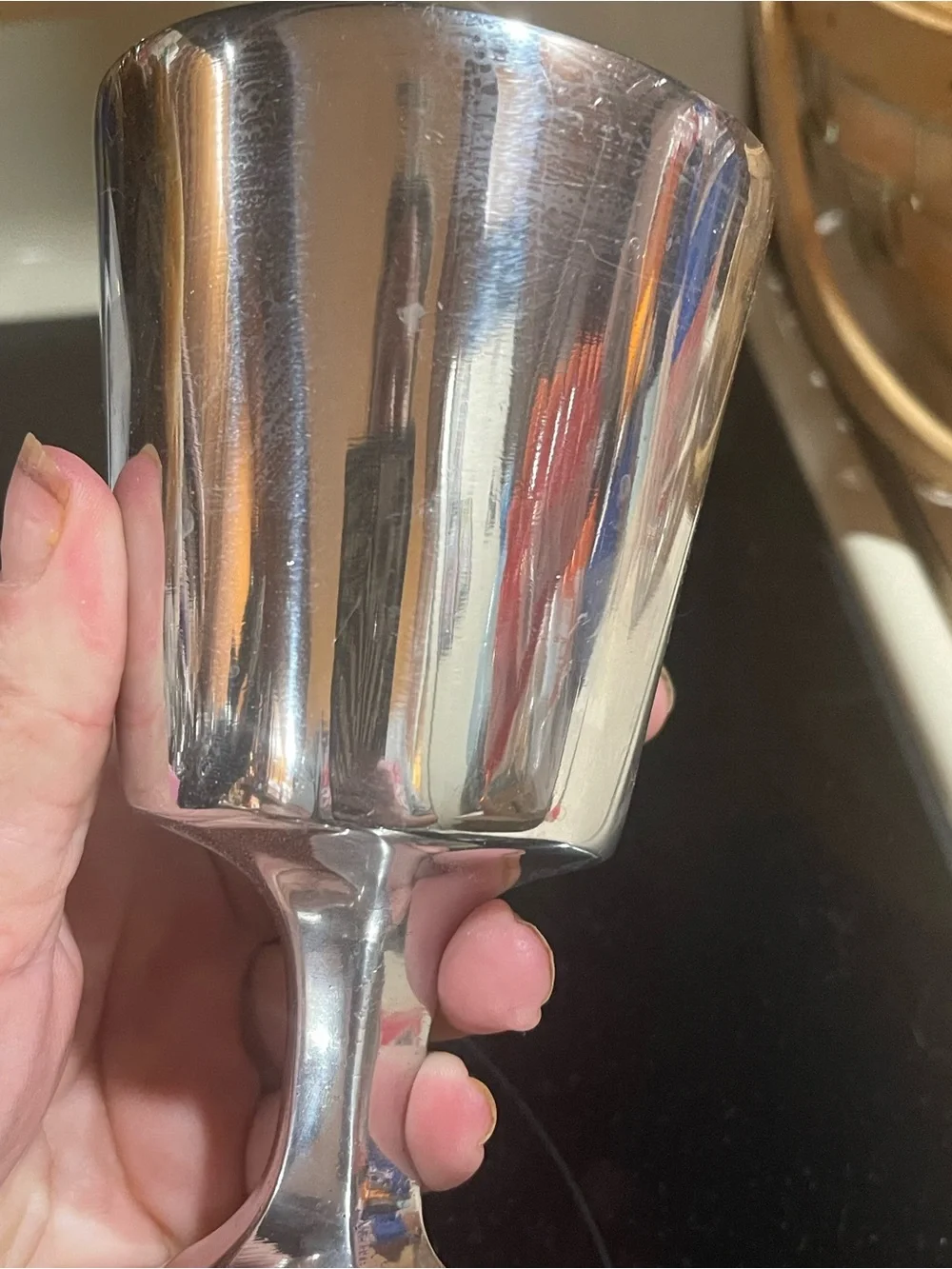 Vintage Pewter Goblet / Chalice; Pre-Owned Silver perfect gift collectibles